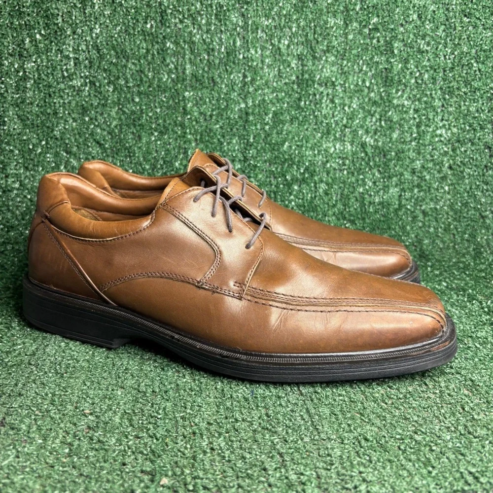 Johnston Murphy XC4 Waterproof Bicycle Toe Leather Oxford Brown Mens Size 11.5 M